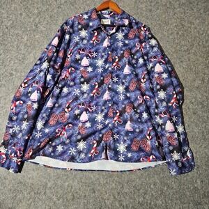 Fohemr Men's Button Down Long Sleeve Shirt 3XL Christmas Holiday Festive Party